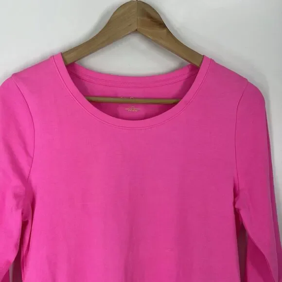 Lilly Pulitzer Halee T Shirt Size Medium Womens Pink Long Sleeve Top Tee Beach - Picture 2 of 8